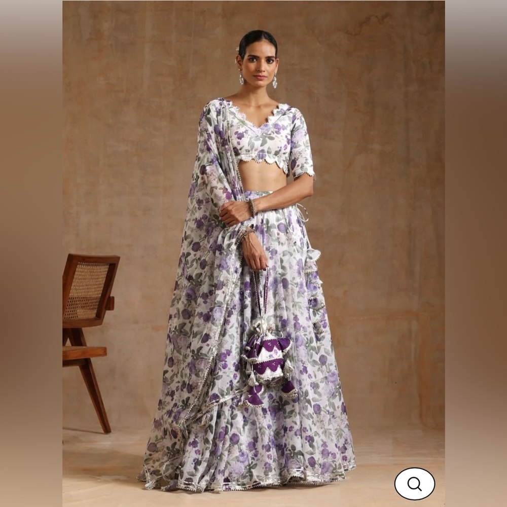 JAMINI PURPLE ORGANZA LEHENGA WITH ORGANZA DUPATTA SET